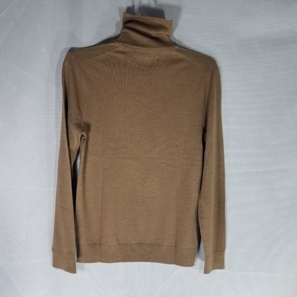 Banana Republic Merino Textured Turtleneck Sweater in Dark Camel Size M/T - NWT - Picture 7 of 8